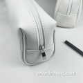 High Quality Fashion Luxury White Makeup Travel Organizer PU Leather Waterproof Durable Large Capacity Cosmetic Bag